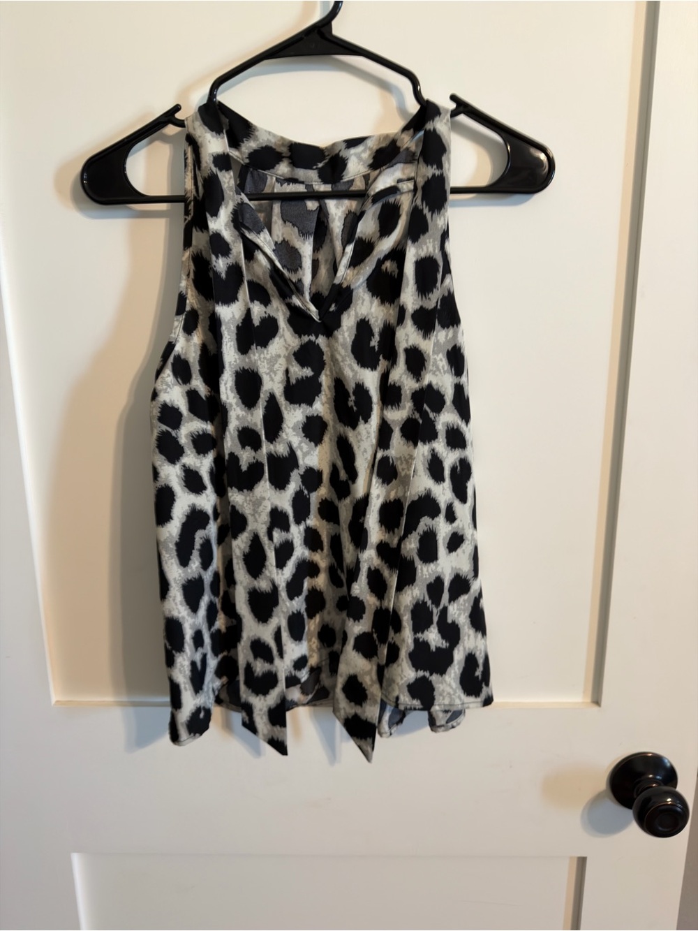 SHEIN Black and White Leopard Print Halter Camisole
